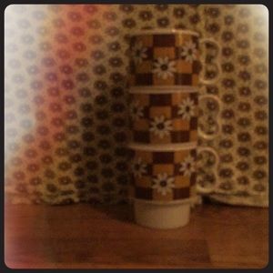 Three groovy coffee/tea cups